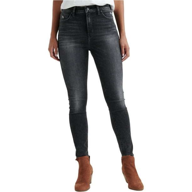 rag & bone/Jean The Skinny Distressed Jeans in Soft Rock with Holes Faded Black 28 